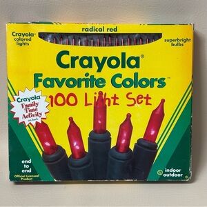 Vintage 1996 Crayola 100
Light Set RADICAL RED
Colors Indoor/Outdoor 47.5
Ft